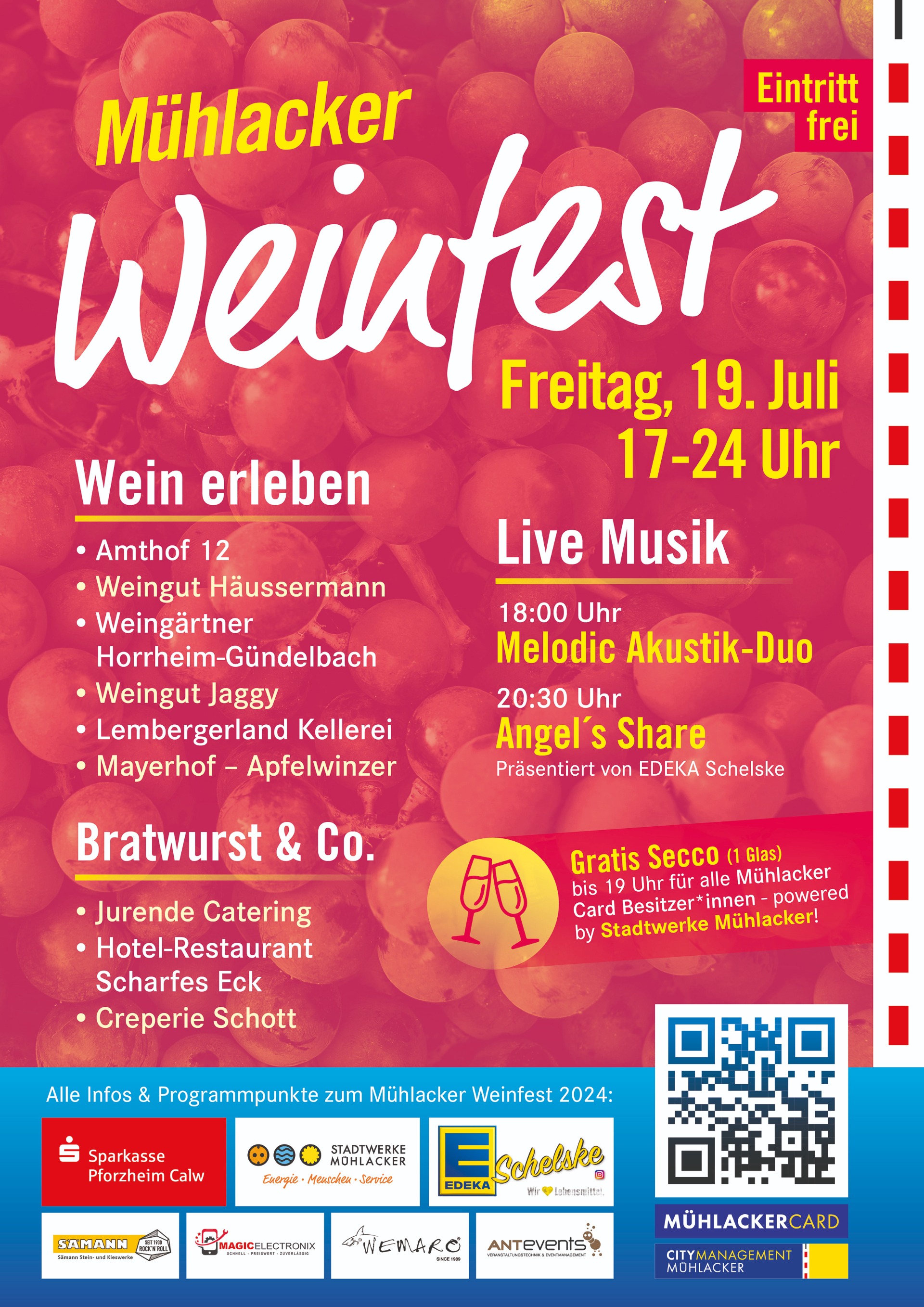 Mühlacker Weinfest 2024 - 19. Juli ab 17 Uhr Mühlacker Weinfest 2024 - 19. Juli ab 17 Uhr